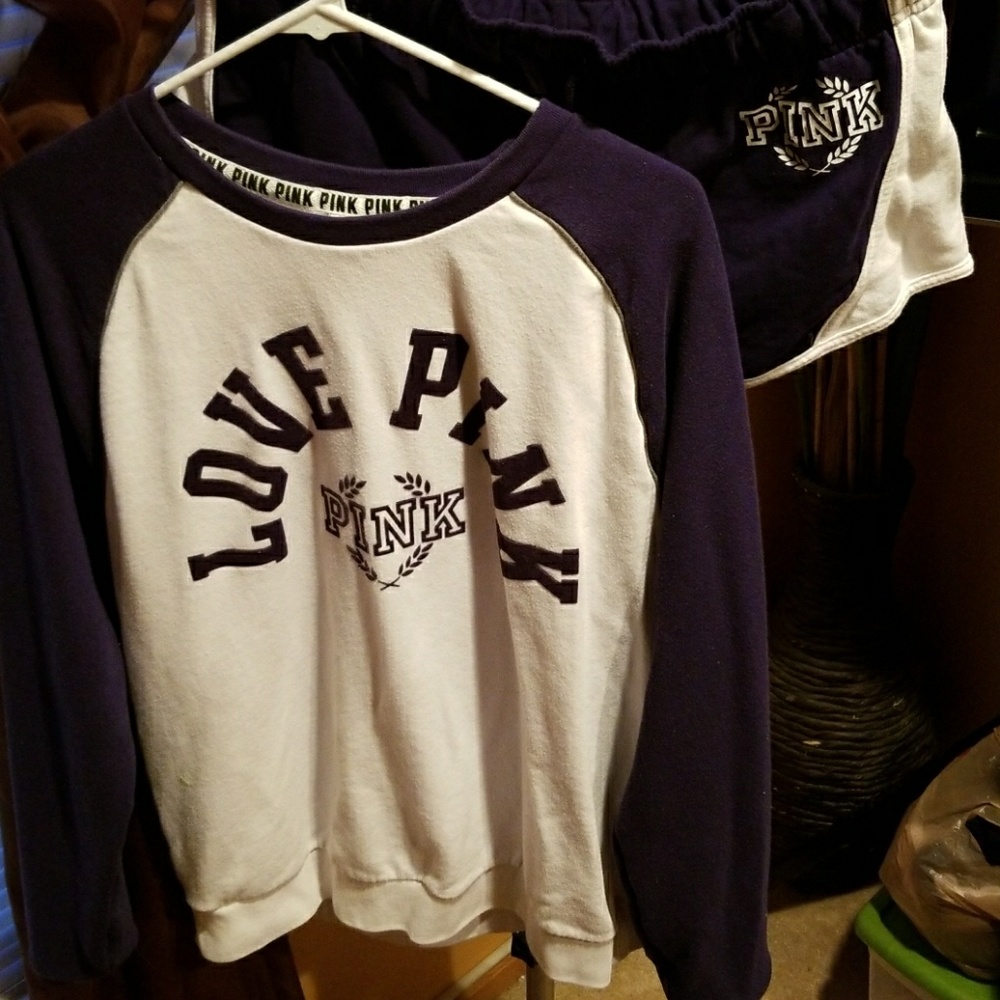 Pink Sweatshirt and matching shorts